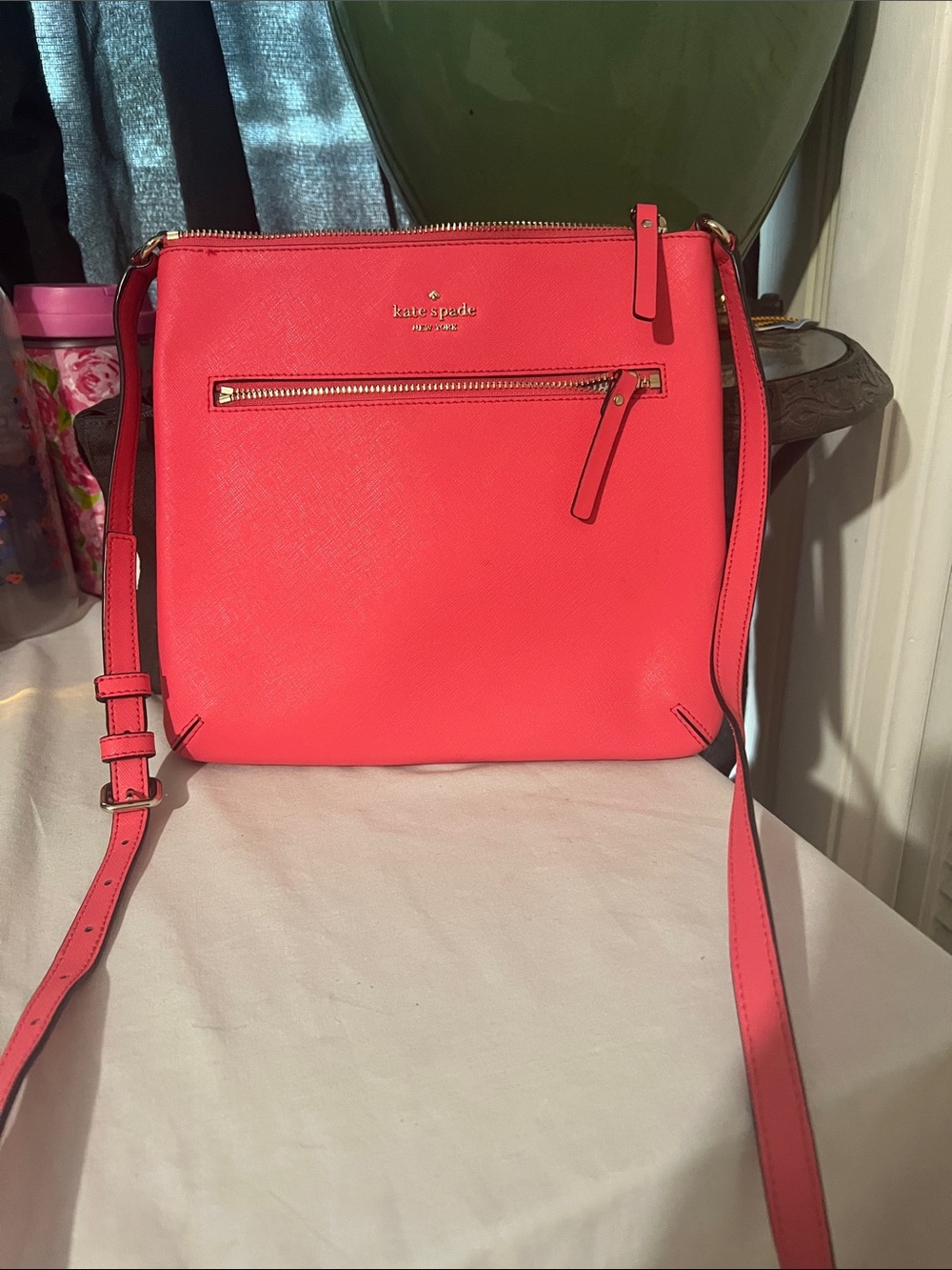 kate spade Coral Pink Saffiano Crossbody Bag